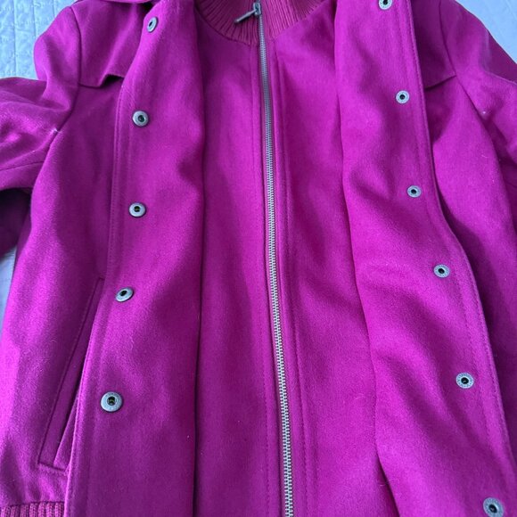 New York & Company Womens Fuchsia Wool Blend Jacket Size S - Picture 6 of 10